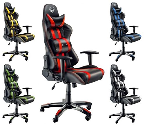 Diablo X-One Bürostuhl, Gaming Chair, Drehstuhl mit Armlehnen, Chefsessel, Gaming Stuhl, Schalensitz, Sportsitz mit Bezug aus Kunstleder