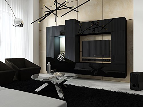 FUTURE 22 Moderne Wohnwand, Exklusive Mediamöbel, TV-Schrank, Neue Garnitur, Große Farbauswahl (RGB LED-Beleuchtung Verfügbar)