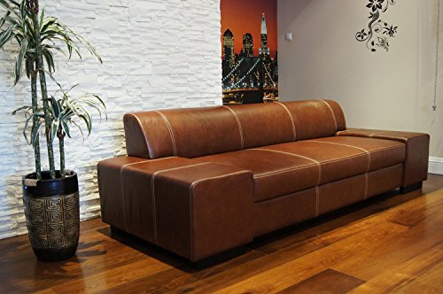 Super Lange Echtleder 3 Sitzer Sofa "London" Breite 238cm Ledersofa Echt Leder Couch große Farbauswahl !!!