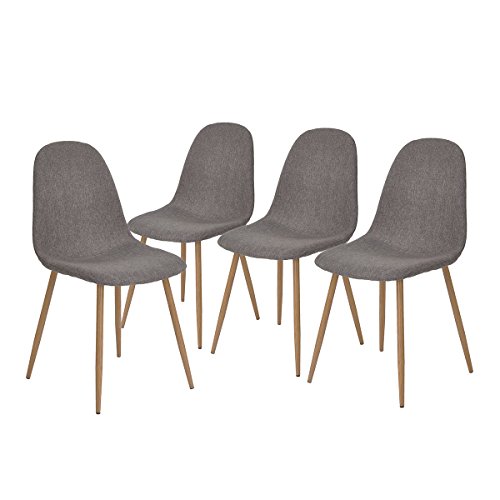 4 Stück Stühle skandinavischen grau Esszimmer Stühle Vintage-Küche aus Stoff grau