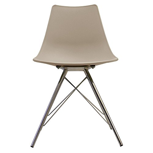 Designer-Stuhl im skandinavischen Retrostil aus Kunststoff, mit Beinen aus Metall