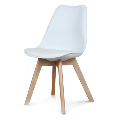 Moderne Retro Stuhl Design Esszimmer Wohnzimmer Weiß Stuhl Holz 80x50x49cm