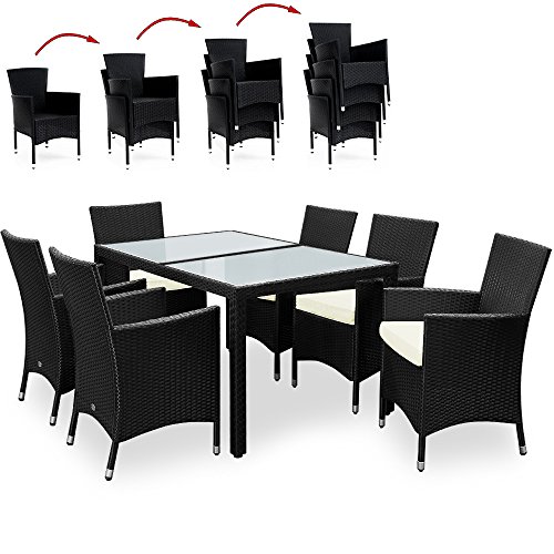PolyRattan Sitzgruppe Gartenmöbel Lounge Sitzgarnitur Essgruppe Aluminium Gestell