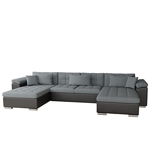 Ecksofa Wicenza Bris! Elegante Big Sofa mit Schlaffunktion Bettfunktion! Technologie Cleanaboo®, Schwerentflammbar, Wohnlandschaft! U-Form, Eckcouch Couch! (Soft 011 + Bristol 2446)