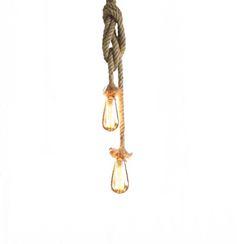 Lixada Vintage Seil Hängelampe 350cm(175cm+175cm)Pendelleuchte AC220V E27 (ohne Birne)