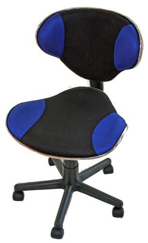 Mendler Bürostuhl Drehstuhl Genua, atmungsaktives Netz, ergonomische Form ~ blau