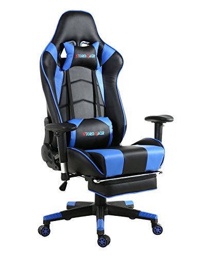 Top Gamer Gaming Stuhl PC Racing Gaming Sessel Bürostuhl Schreibtischstuhl mit Gepolsterte Fußstütze