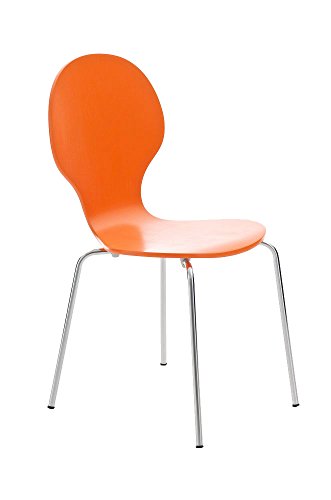 CLP Stapelstuhl DIEGO ergonomisch geformter Konferenzstuhl mit Holzsitz und stabilem Metallgestell I Platzsparender Stuhl mit pflegeleichter Sitzfläche I In verschiedenen Farben erhältlich