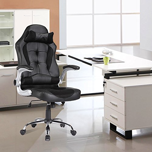 SUNCOO Gaming Stuhl Racing Stuhl Leder Bürostuhl Chefsessel Schreibtischstuhl