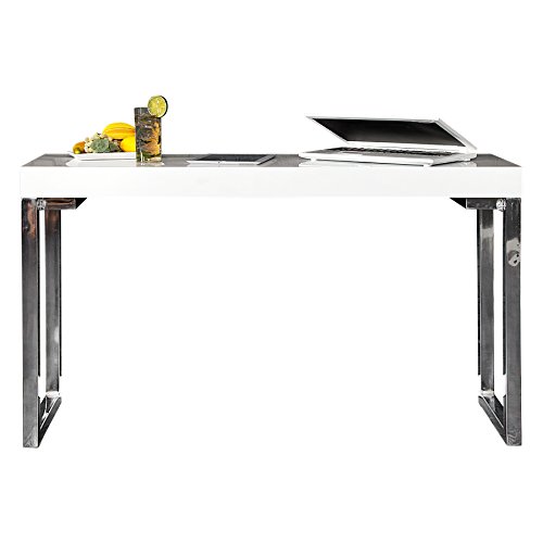 DuNord Design Schreibtisch Laptoptisch Konsole hochglanz weiss 120 cm