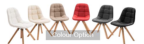 Duhome Elegant Lifestyle 2er Set Esszimmerstuhl aus Kunstleder Farbauswahl Retro Design Stuhl mit Rückenlehne Holzbeine WY-466