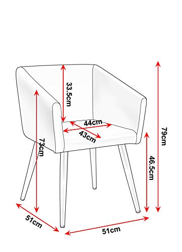Duhome Esszimmerstuhl aus Stoff (Samt) Farbauswahl Retro Design Stuhl mit Rückenlehne Sessel Metallbeine 8065