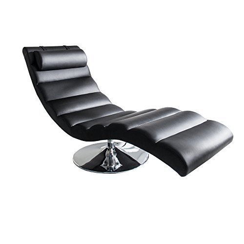 Moderne Design Liege RELAXO schwarz Sesselliege Sofaliege Polsterliege