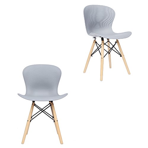 Panana 2 x Holz Eiffel Stuhl aus Kunststoff Gerippter Stuhl Retro, Lounge Esszimmer Stühle