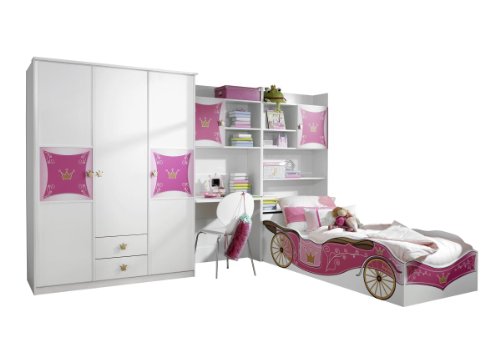 Rauch Kinderzimmer Jugendzimmer Weiß-Rosa, 4-teilig, Stellmaß BxHxT 326x199x238 cm