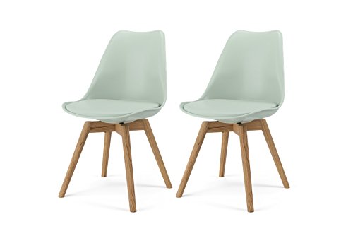 tenzo 2er- Set Stühle, Holz, Salbei, 51 x 48,5 x 83 cm
