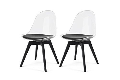 tenzo 2er- Set Stühle, Holz, Schwarz, 54 x 48,5 x 84 cm