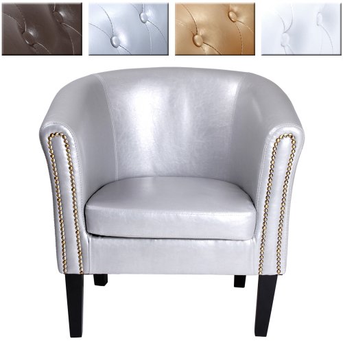 MIADOMODO Chesterfield Lounge Sessel Möbel hochwertig (Farbwahl) Braun Gold Silber oder Weiß
