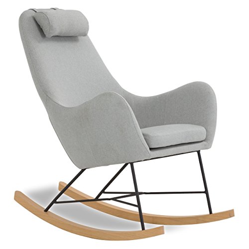 SalesFever Designer Schaukel-Stuhl aus Stoff mit Armlehnen Rocha