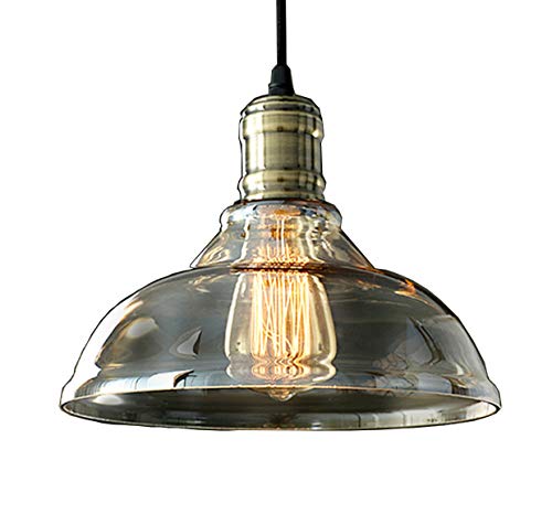 Stylehome 40W Retro Deckenlampe Hängeleuchte Glasschirm & Metall Vintage Industrie Stil RL-C005 inkl. Leuchtmittel