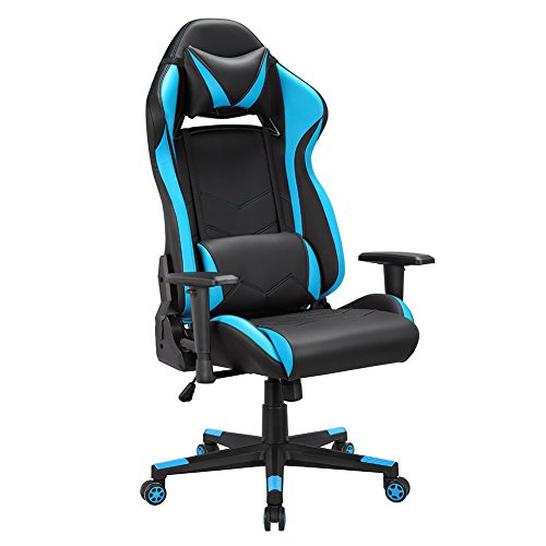 IntimaTe WM Heart Gaming Stuhl Schreibtischstuhl,ergonomisch Gamer Bürostuhl PU Kunstleder, PC Gamer Racing Stuhl Verstellbarer Sitzhöhe, Gaming Sessel 120kg