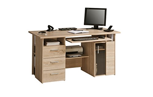 MAJA-Möbel 4052 5525 Schreib- und Computertisch, Sonoma-Eiche-Nachbildung, Abmessungen BxHxT: 144 x 76 x 67 cm