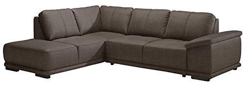 Cavadore Ecksofa Calypse Braunes Sofa im Modernen Design / 273 x 83 x 214 (BxHxT) / Strukturstoff braun