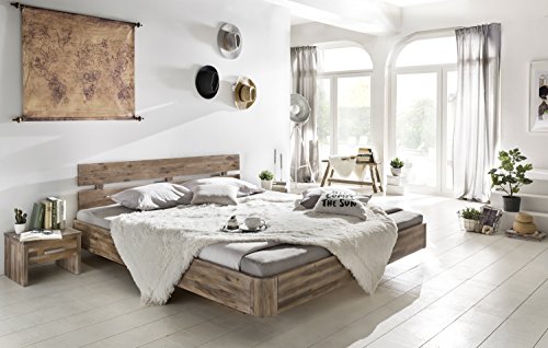 Woodkings Bett 180x200 Hampden Doppelbett Akazie Rustic Schlafzimmer Massivholz Design Doppelbett Schwebebett Massive Naturmöbel Echtholzmöbel günstig