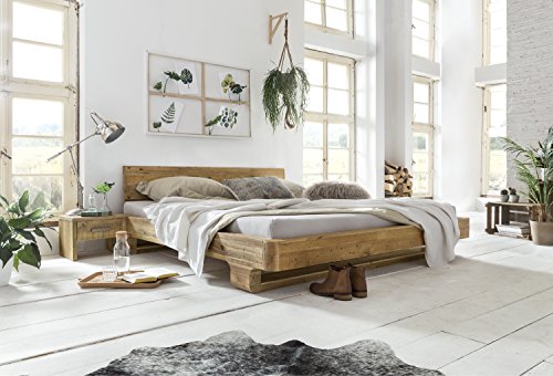 Woodkings Bett 180x200 Mayfield Doppelbett recycelte Pinie Schlafzimmer Massivholz Design Doppelbett Massive Naturmöbel Echtholzmöbel günstig