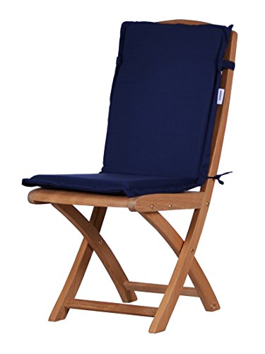 Kai Wiechmann®, Klappstuhlauflage aus hochwertigem Dralon 4 cm dick/Polster/ Kissen/Gartenmöbel/ Auflage für Sessel oder Stuhl mit niedriger Rückenlehne