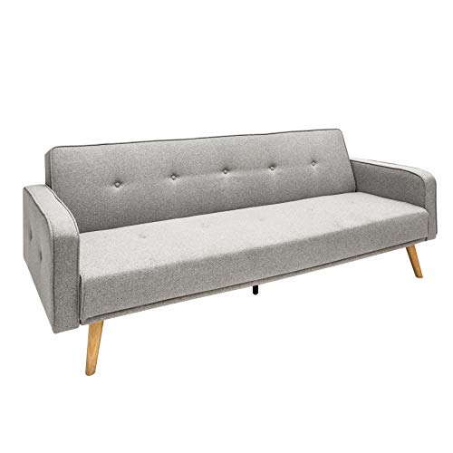 Riess Ambiente Design Schlafsofa Scandinavia 210cm hellgrau mit hochwertigem Aufbau Sofa Couch Schlafcouch