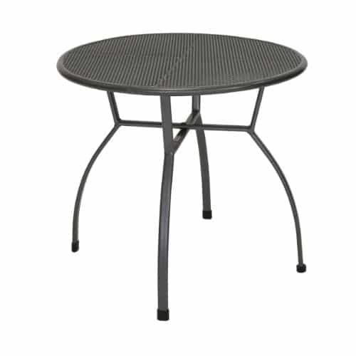 greemotion Gartentisch Toulouse rund, Ø ca. 80 cm, pflegeleichter Tisch aus kunststoffummanteltem Stahl, Esstisch mit Niveauregulierung, eisengrau