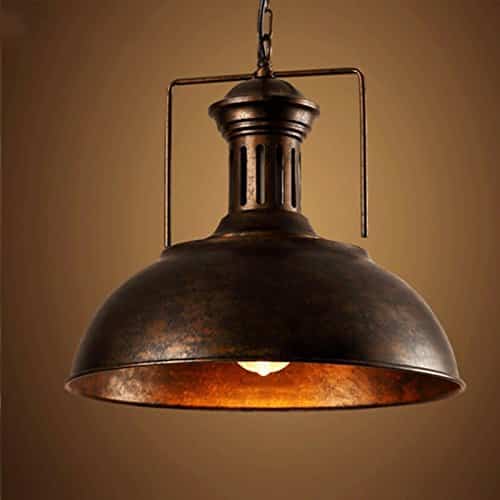 Retro Industrielle Pendelleuchte, MOTENT Vintage Stil Hängeleuchte 15,75"Breite Umweltfreundlich Deckenleuchte Ceiling Lampe mit rustikalem Dome/Schüsselanordnung in Kupfer