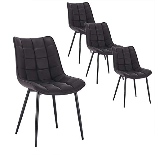WOLTU 4 x Esszimmerstühle 4er Set Esszimmerstuhl Küchenstuhl Polsterstuhl Design Stuhl mit Rückenlehne, Gestell aus Metall, BH142-4