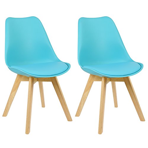 WOLTU BH29-2 2 x Esszimmerstühle 2er Set Esszimmerstuhl Design Stuhl Küchenstuhl Holz