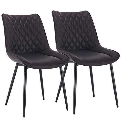 WOLTU® Esszimmerstühle #1546 2er Set Küchenstuhl Polsterstuhl Wohnzimmerstuhl Sessel mit Rückenlehne, Metallbeine