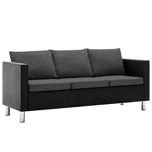 vidaXL Sofa 3er Kunstleder Couch Polstersofa Loungesofa Ledersofa Sitzmöbel
