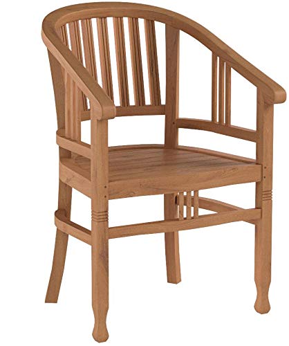 BUTLERS Acacia Springs Stuhl in Braun - Holzsessel aus FSC-Akazienholz - Holzstuhl mit Armlehnen, Gartensessel