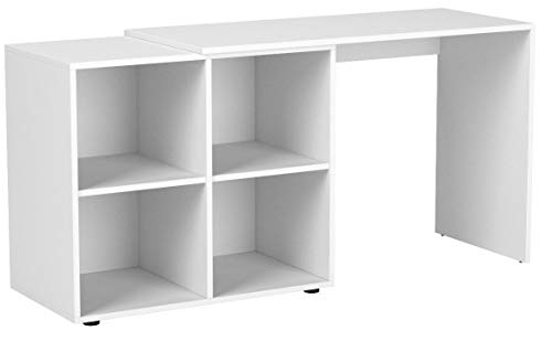 VICCO Regal-Kombination 90°-180° winkelbar weiß sonoma eiche - Schreibtisch Eckschreibtisch Regal für Akten, Ordner und Büro PC