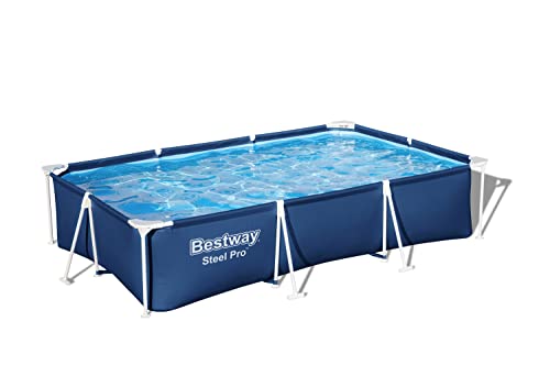Bestway Steel Pro Frame Pool Set mit Filterpumpe 300 x 201 x 66 cm, dunkelblau, eckig