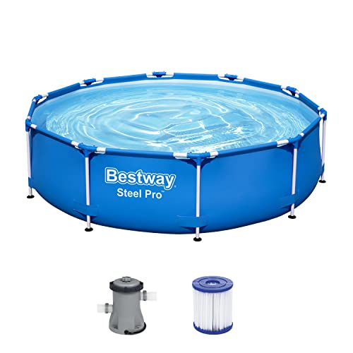 Bestway Steel Pro Frame Pool-Set mit Filterpumpe Ø 305 x 76 cm, blau, rund