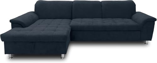 DOMO. collection Ecksofa Franzi, Sofa mit Rückenfunktion, Couch in L-Form, Eckcouch, Polsterecke 279 x 170 x 81 cm (BxTxH), dunkelblau