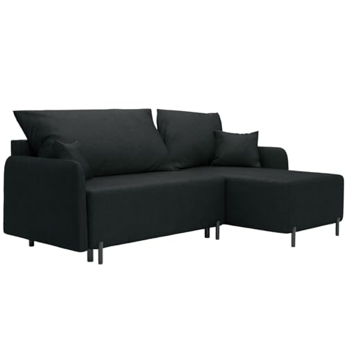 FurniDe24 Ecksofa mit Schlaffunktion und Bettkasten, 3-Sitzer L-Form Schlafsofa, Eckcouch mit Stauraum, Ottomane Universal, Bouclé-Stoff, Polsterecke Malmo - Gerra 75