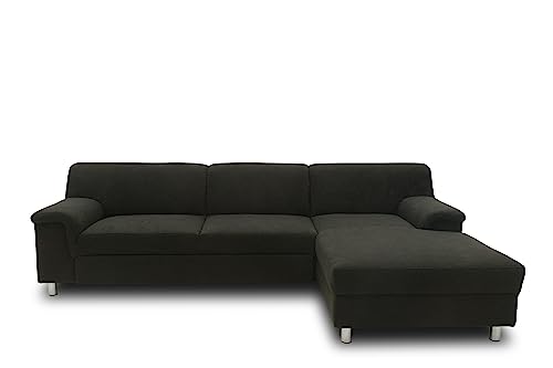 DOMO collection Jamie Ecksofa | Sofa in L-Form | Couch Polsterecke, moderne Eckcouch, anthrazit, 251x150x72 cm