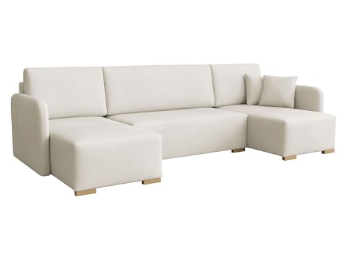 Mirjan24 Ecksofa Colzyr U, Freistehendes U-Form Sofa/Couch mit Bettkasten und Schlaffunktion, Eckcouch mit Bettfunktion, Polsterecke, Wohnlandschaft, Sofagarnitur (Velo 621)