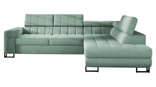 Mirjan24 Ecksofa Laris, Polsterecke mit Schlaffunktion und Bettkasten, Eckcouch, Polstersofa, Couch, L-Form Sofa, Polstergarnitur, Wohnlandschaft, Bettsofa (Magic Velvet 227, Seite: Rechts)