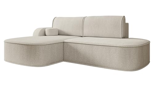 Mirjan24 Ecksofa Koro mit Bettkasten, Sofa mit Schlaffunktion, Eckcouch für Wohnzimmer, Polsterecke, L-Form Couch mit Bettfunktion (Coral 65, Seite: Links)