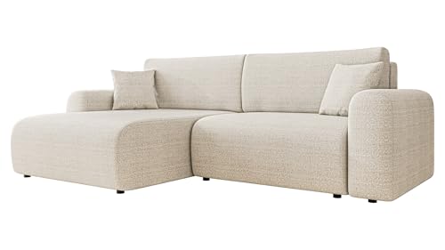 Mirjan24 Ecksofa Fegror, Eckcouch mit Bettkasten und Schlaffunktion, Elegante Couch, Polsterecke Sofa, Couchgarnitur, Schlafsofa, Bettsofa, Seite Universal (Taro 01)
