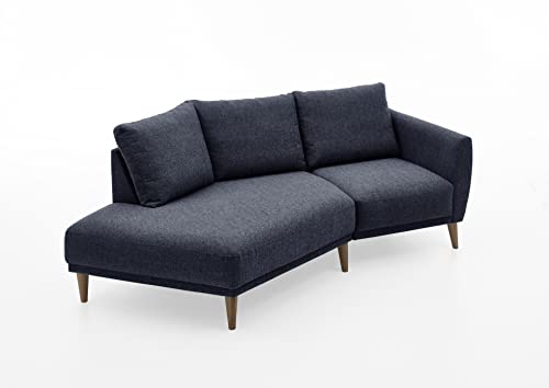 ATLANTIC home collection Polsterecke Elvis, im skandinavischen Stil, 220/127/91 cm, offenes Ende Links, Anthrazit