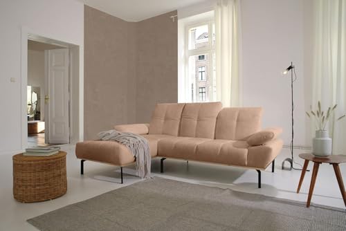 DOMO. collection Ecksofa Pintado, Couch in L-Form mit Kopfstützenverstellung und verstellbare Armlehnen, Sofa, Polsterecke, Eckcouch, Polstergarnitur 242 x 170 x 87 cm (BxTxH), rot-braun